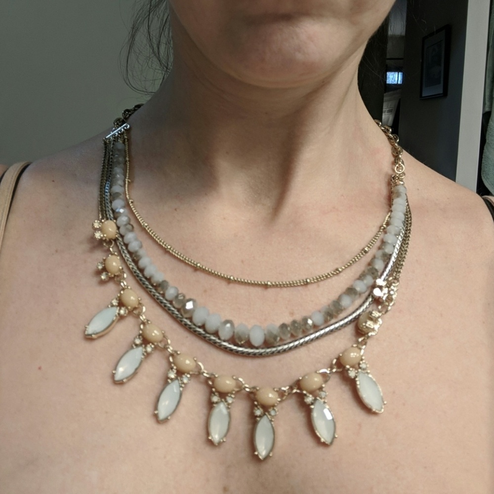 Layered gemstone necklace